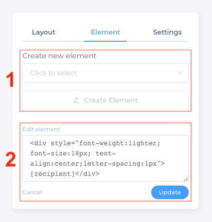 Element tab