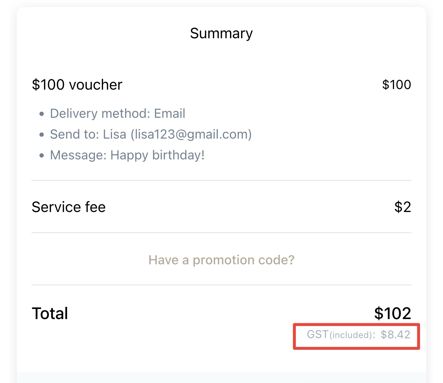 Checkout with Inclusive Sales Tax