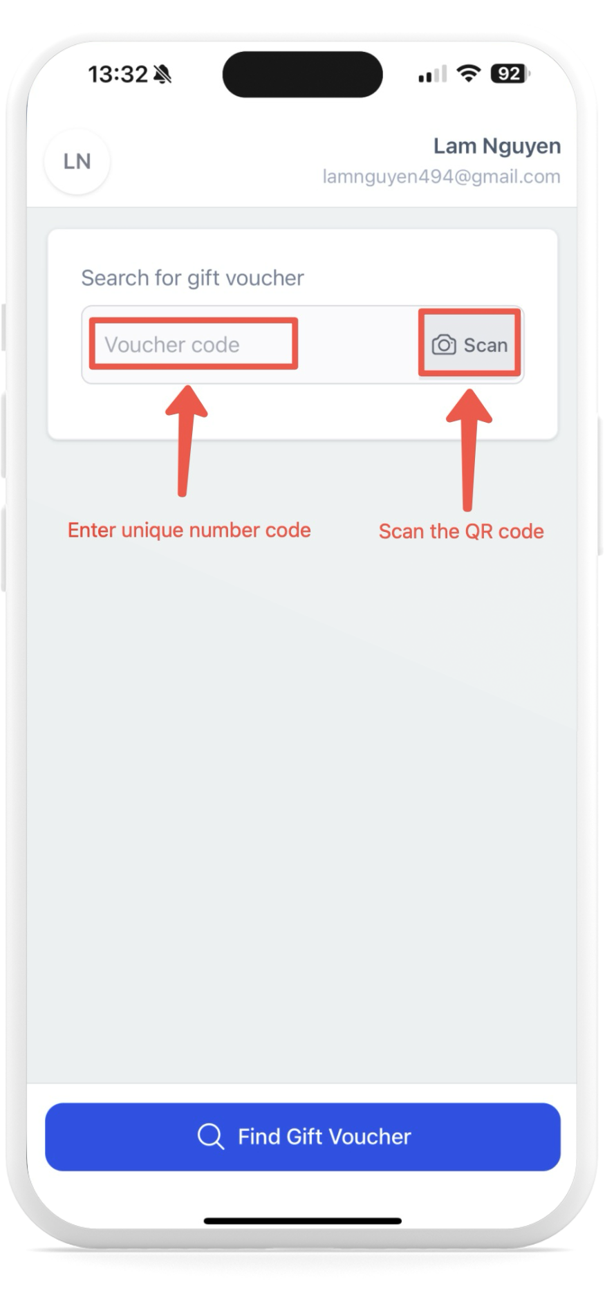 Select the Voucher to Redeem
