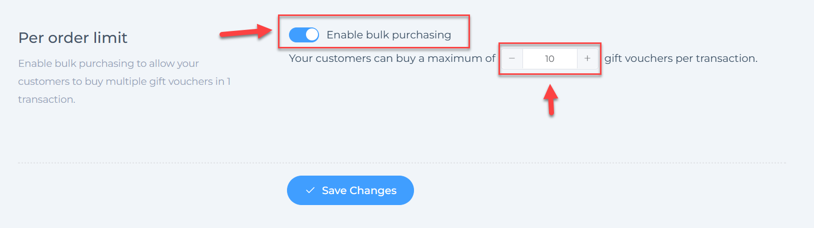 Enable bulk purchasing