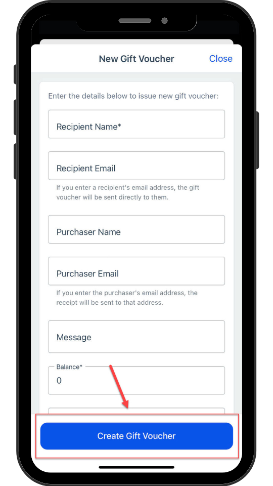 Fill out voucher details