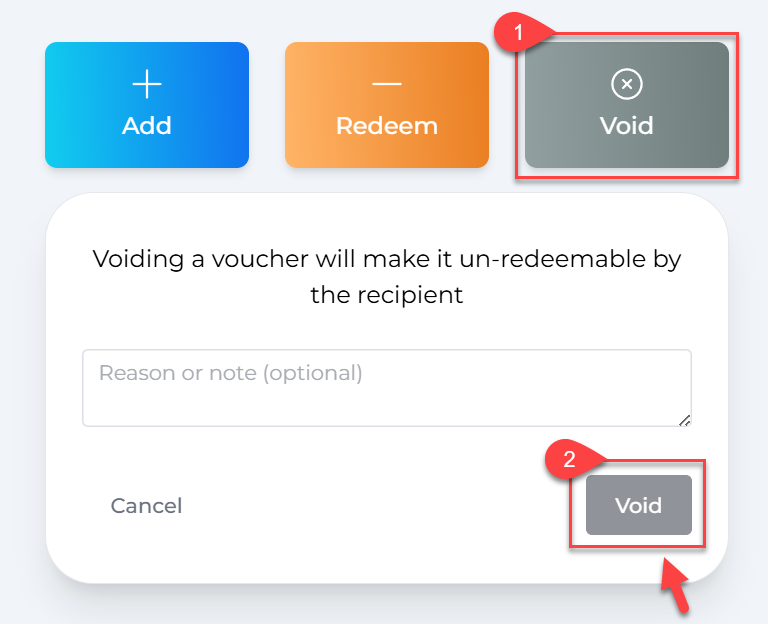 Void the voucher