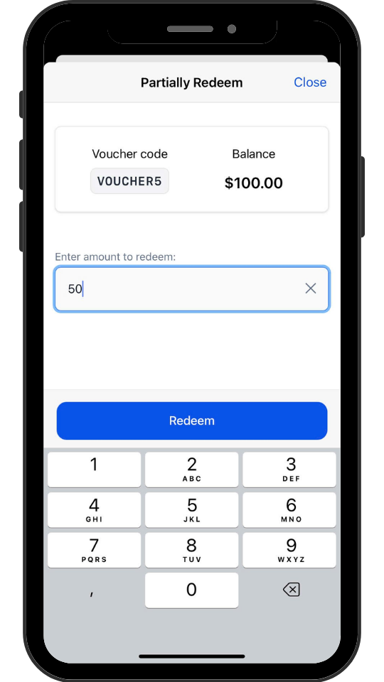 Quick redeem slider mode