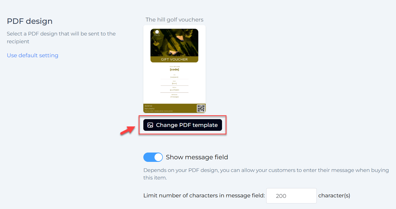 Change PDF template