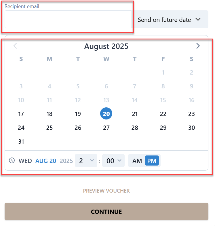 Select time slot