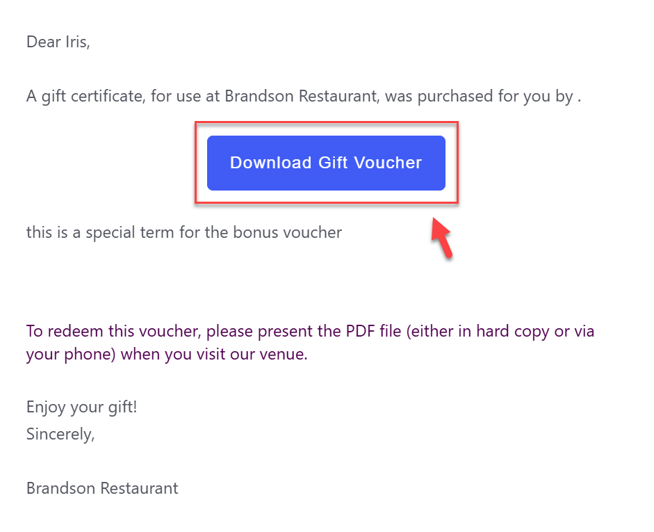 Default email template