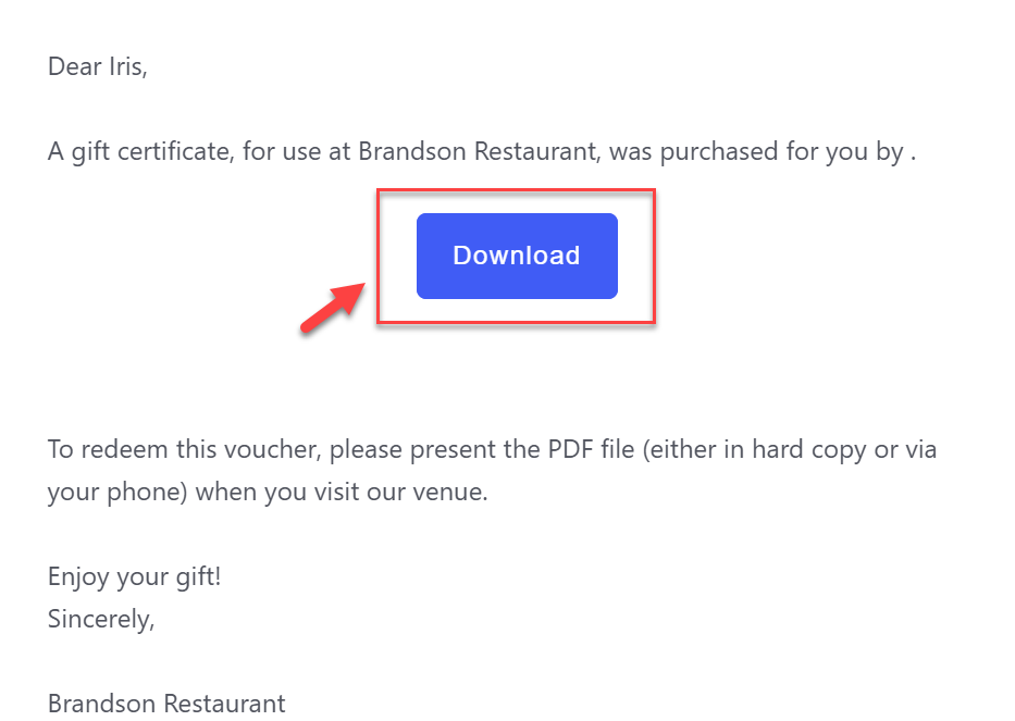 Example of customized download button label