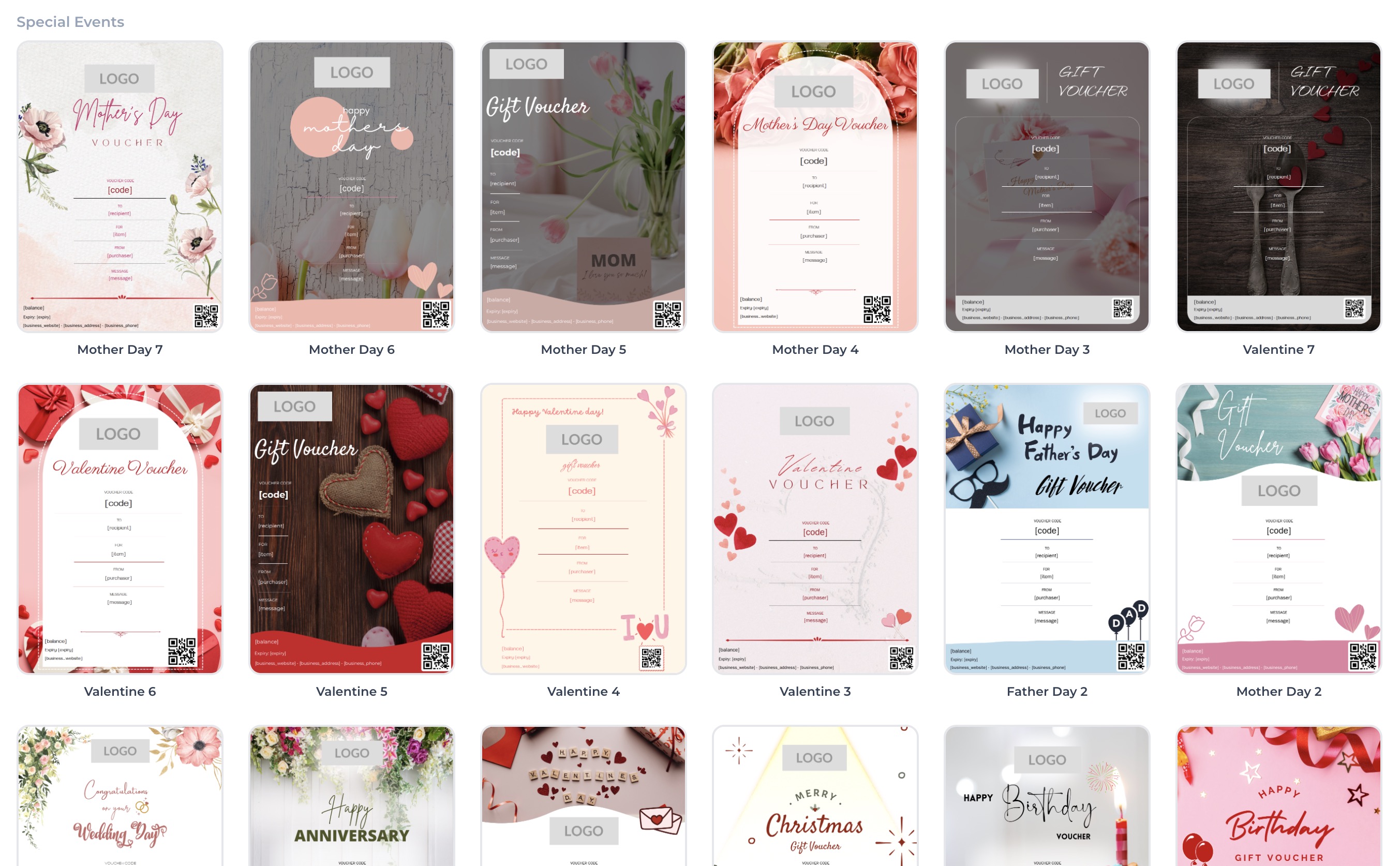 Pick from VaocherApp pre-designed voucher templates