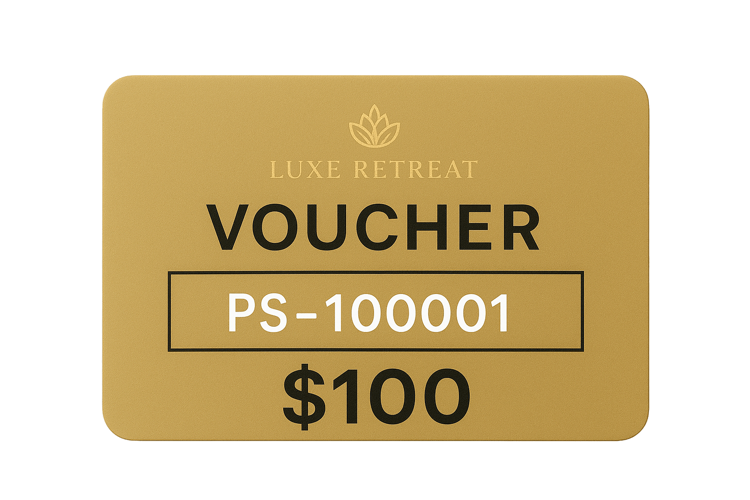 Blank physical voucher card with handwritten voucher code