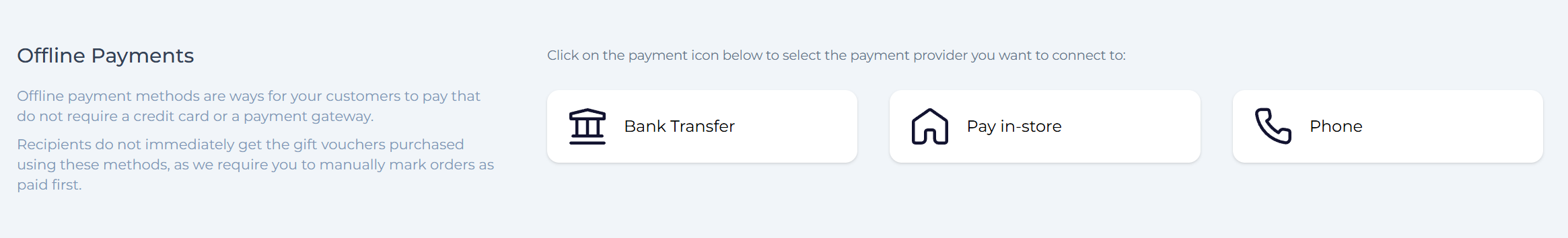 Offline payment options in VaocherApp