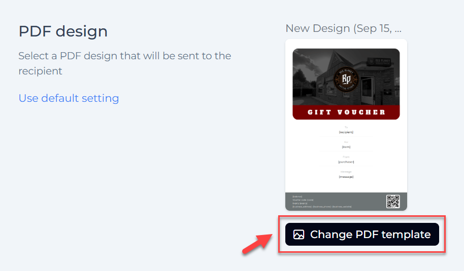 Assign the design to voucher items