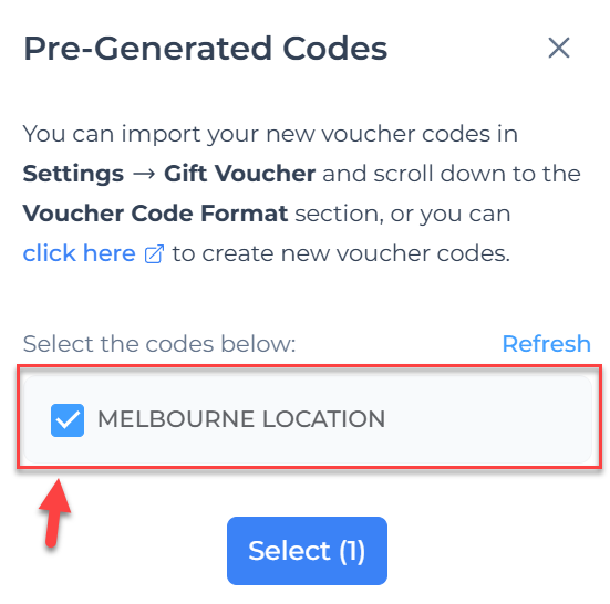 Assign code banks to voucher item