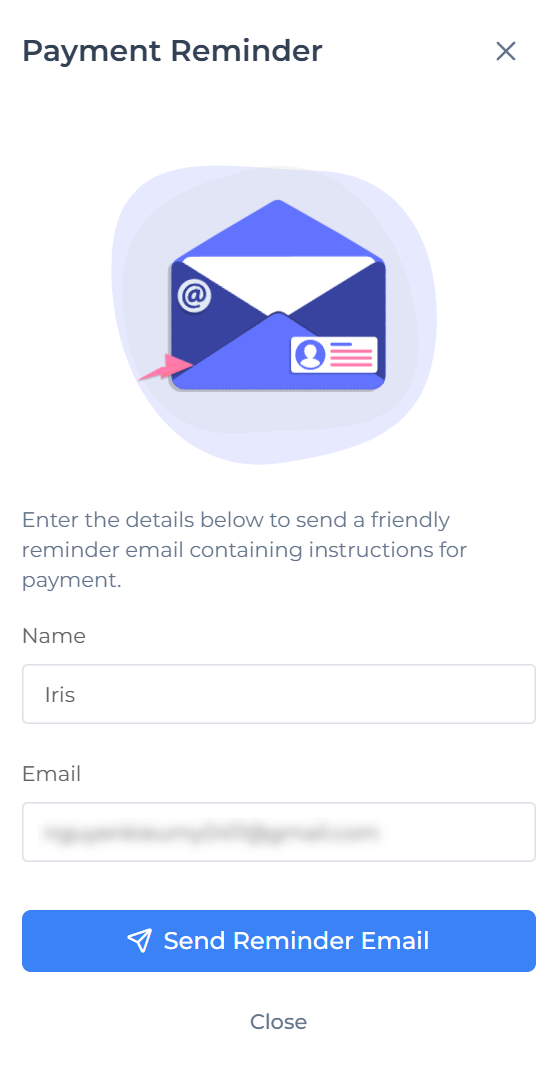 Send payment reminder email