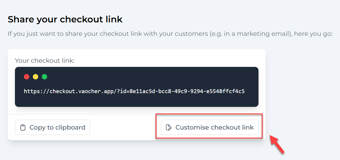 Customize checkout link for location-specific items