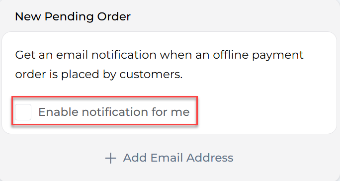 Enable notification for me checkboxes in email settings