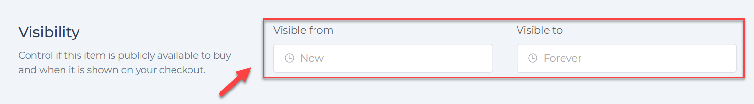 Setting visible from and to dates