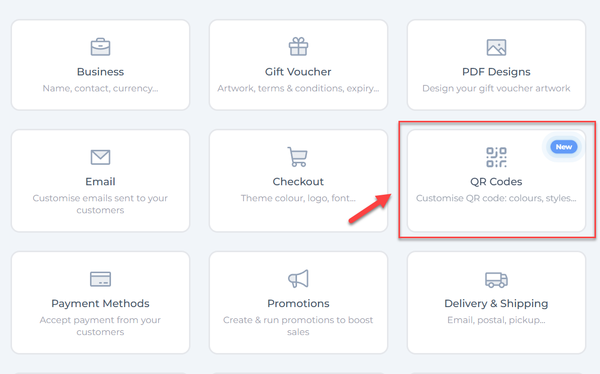 Access Custom QR Codes in Settings