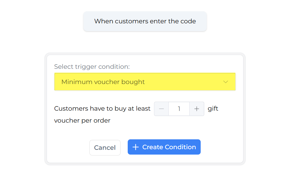 Minimum vouchers bought condition