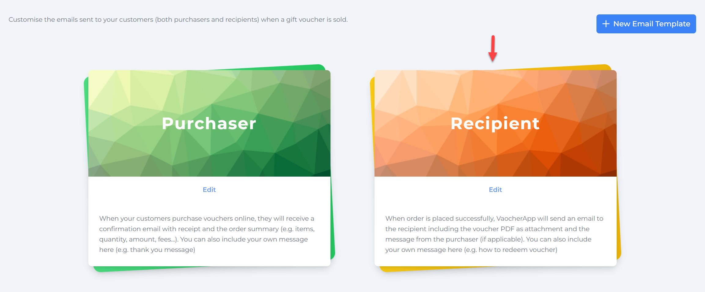 Editing Recipient Email Template