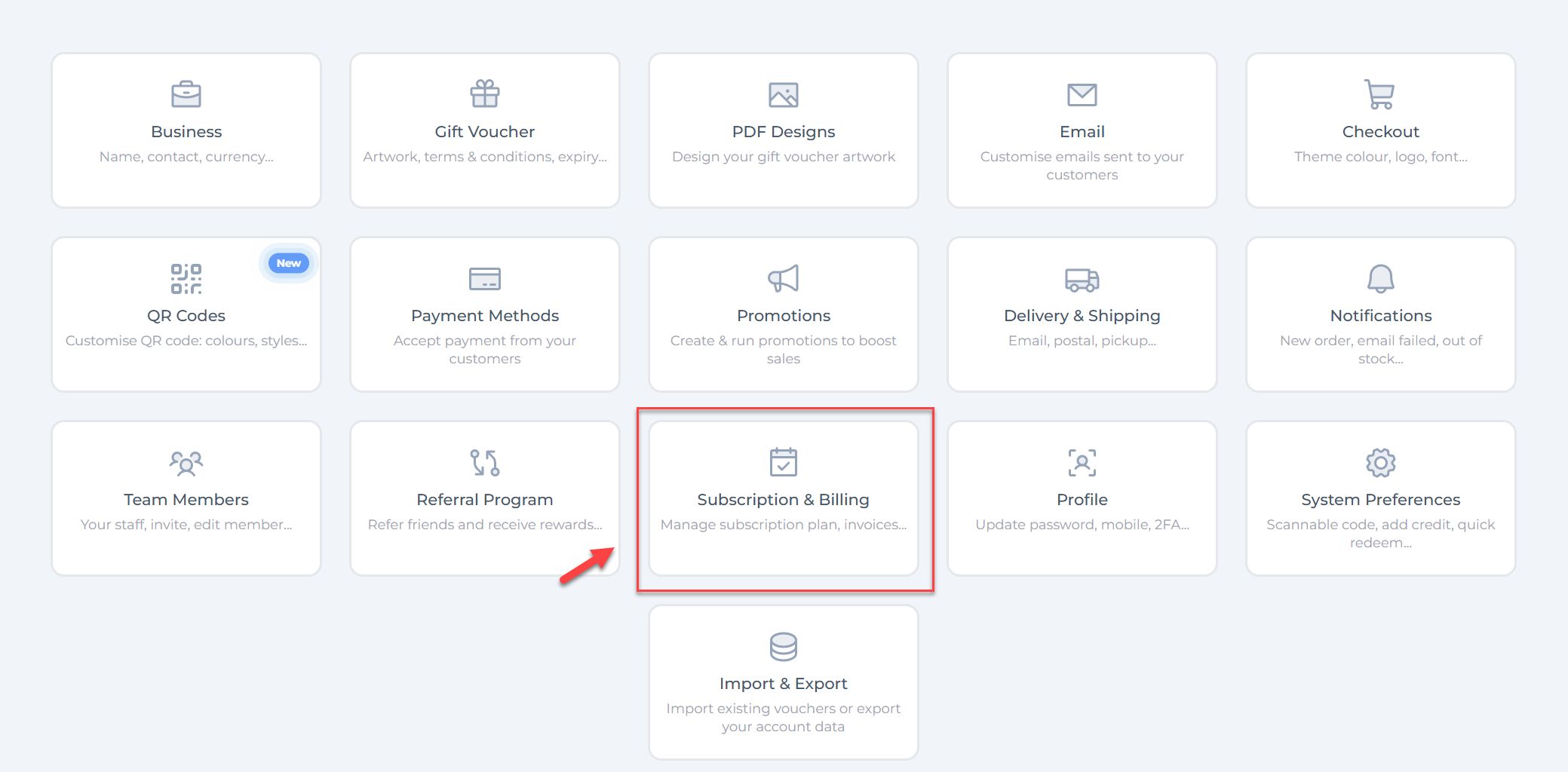 Access Subscription & Billing Settings