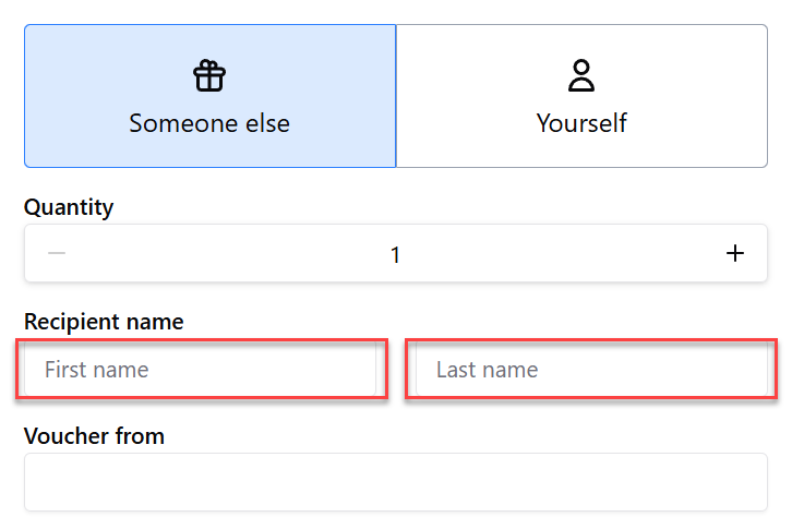 Recipient name field settings