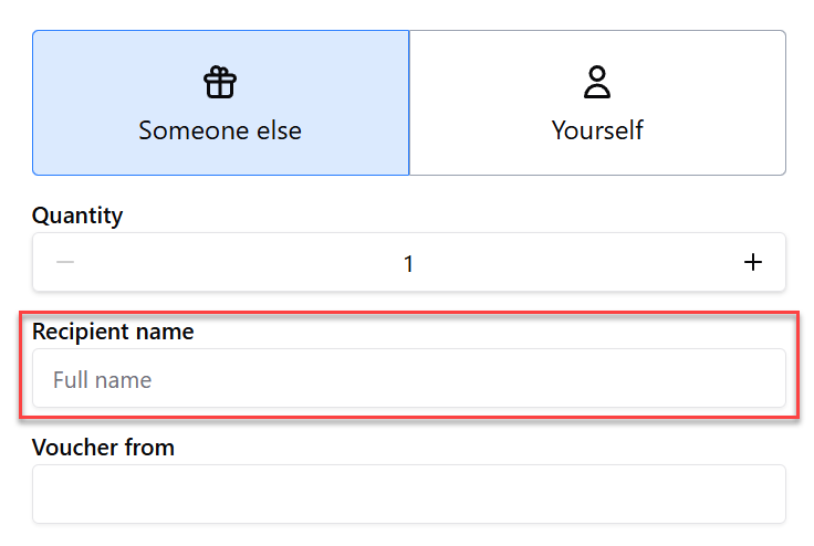 Recipient name field settings