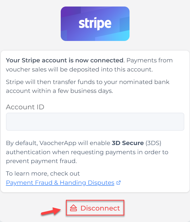 Disconnect Stripe VaocherApp