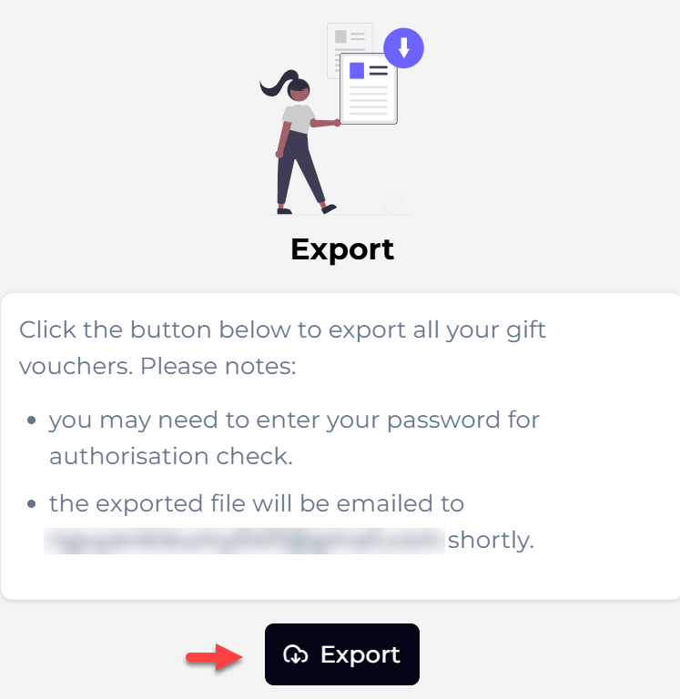 Export voucher data VaocherApp