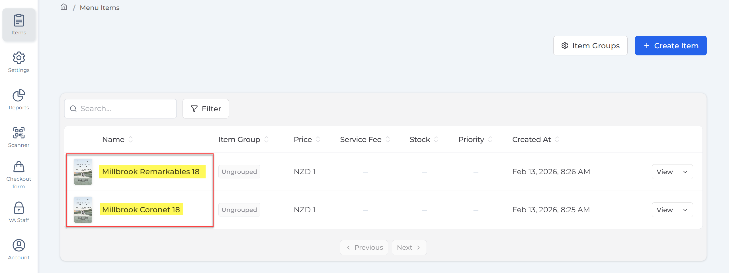 Voucher product setup for Coronet and Remarkables