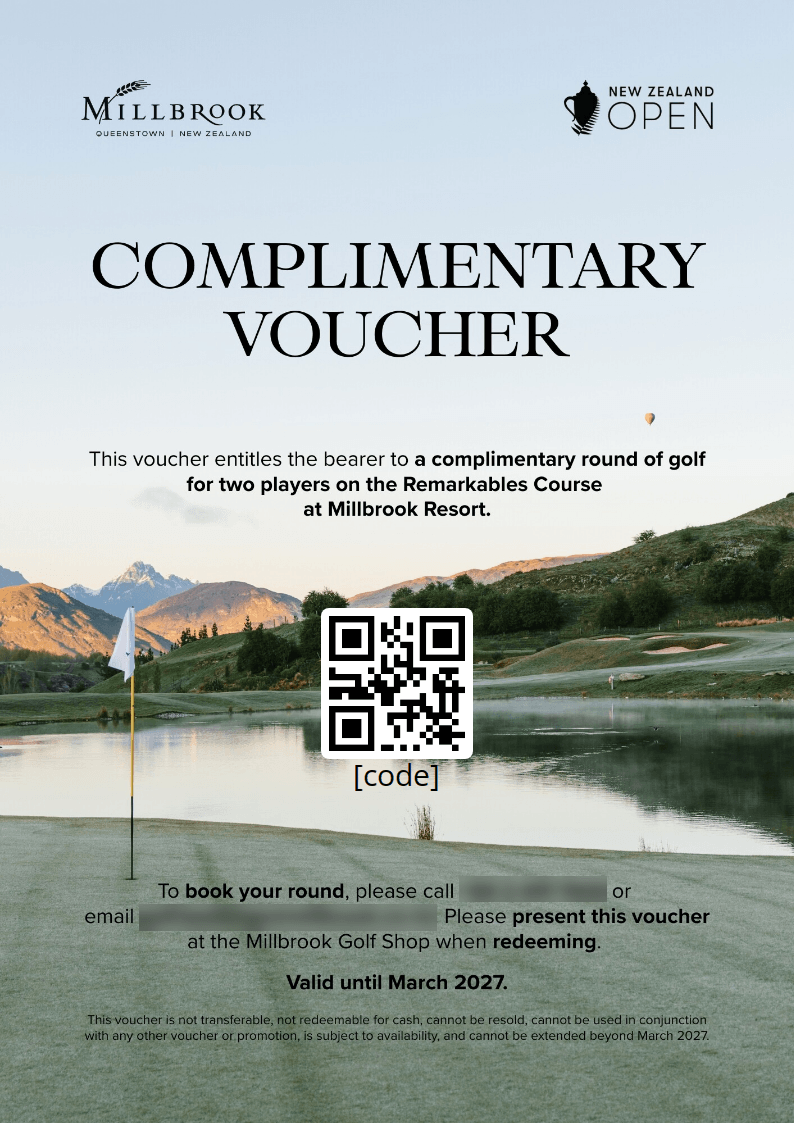 Example voucher PDF design