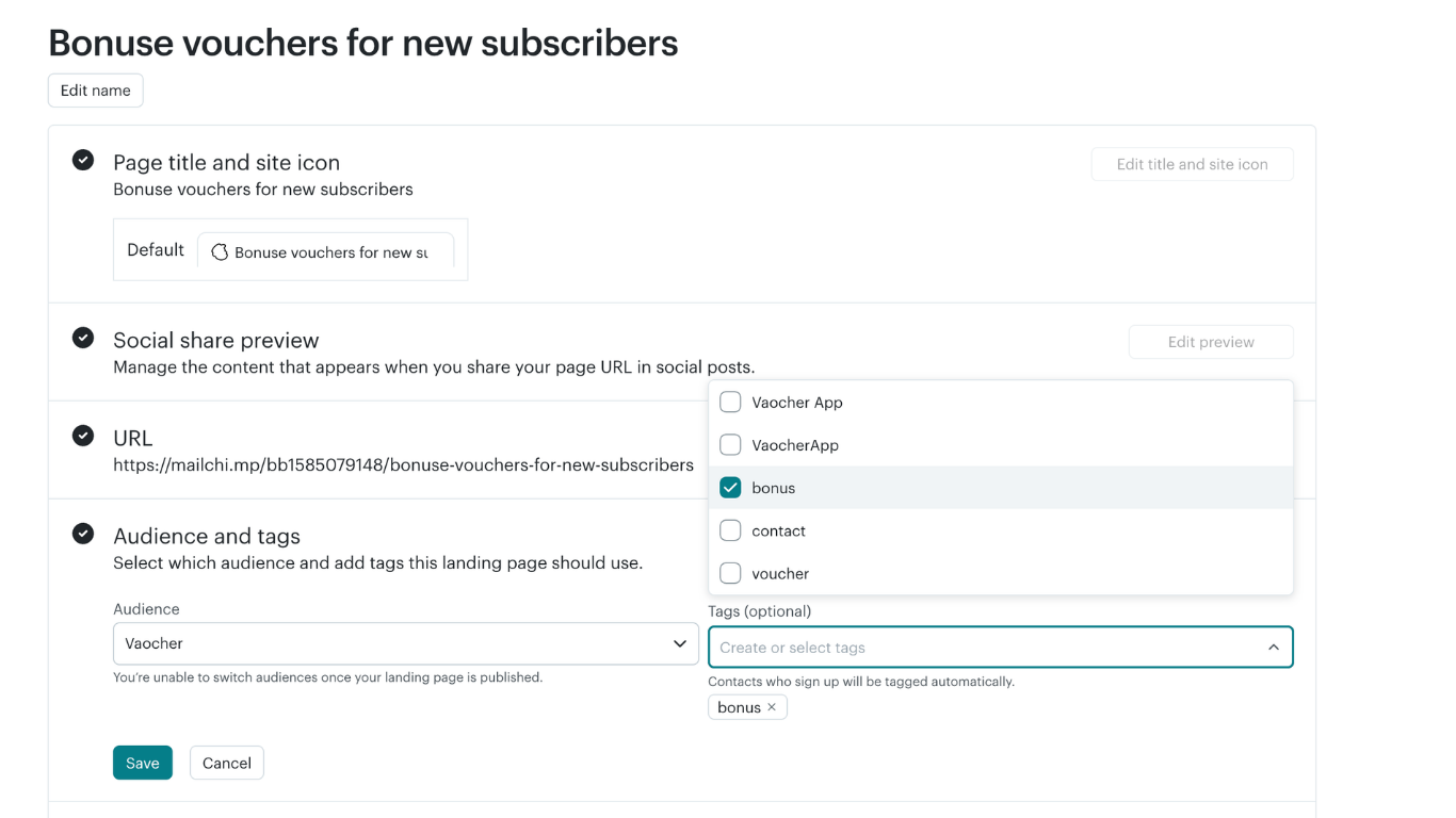Mailchimp Campaign Settings